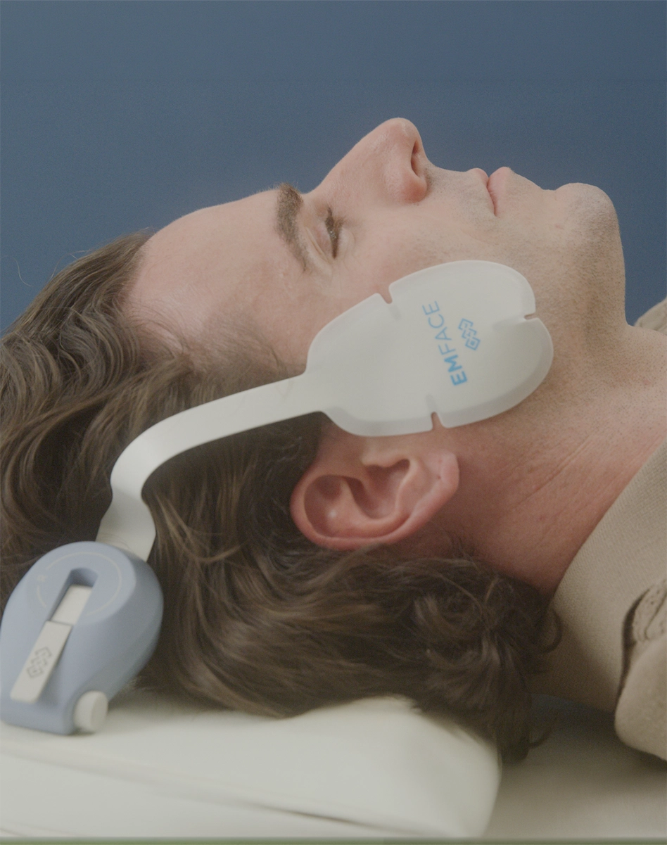 Emface working on man with tmj jaw pain