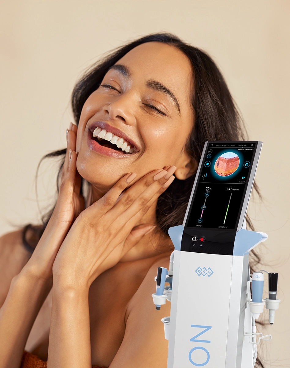 Exion Clear Device with woman smooth skin
